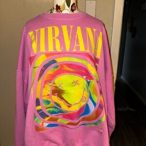 NIRVANA Pink Fleece Sweatshirt